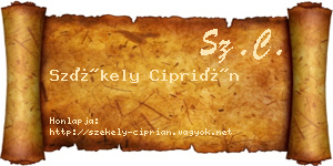 Székely Ciprián névjegykártya